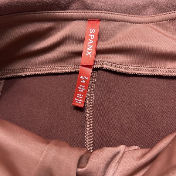 Spanx 20322Q Women's Sz M Rich Rose Pink Faux Suede High Waisted Leggings - Picture 11 of 11